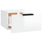 Mesitas de noche de pared 2 uds blanco brillo 34x30x20 cm