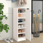 Zapatero de madera contrachapada blanco 30x35x100 cm