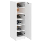Zapatero de madera contrachapada blanco 30x35x100 cm
