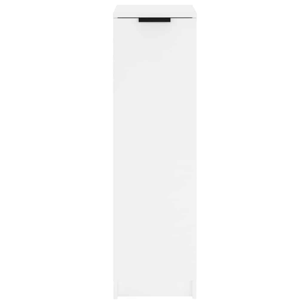 Zapatero de madera contrachapada blanco 30x35x100 cm