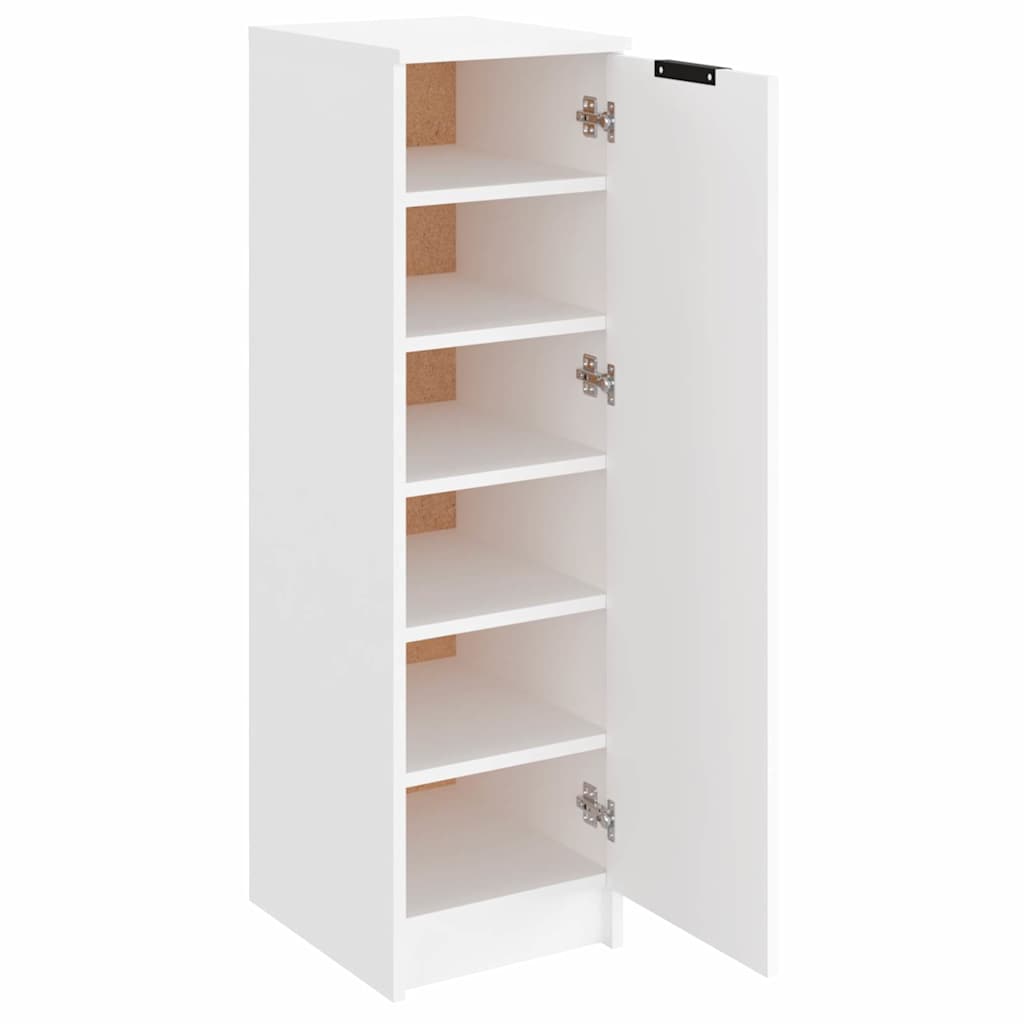 Zapatero de madera contrachapada blanco 30x35x100 cm