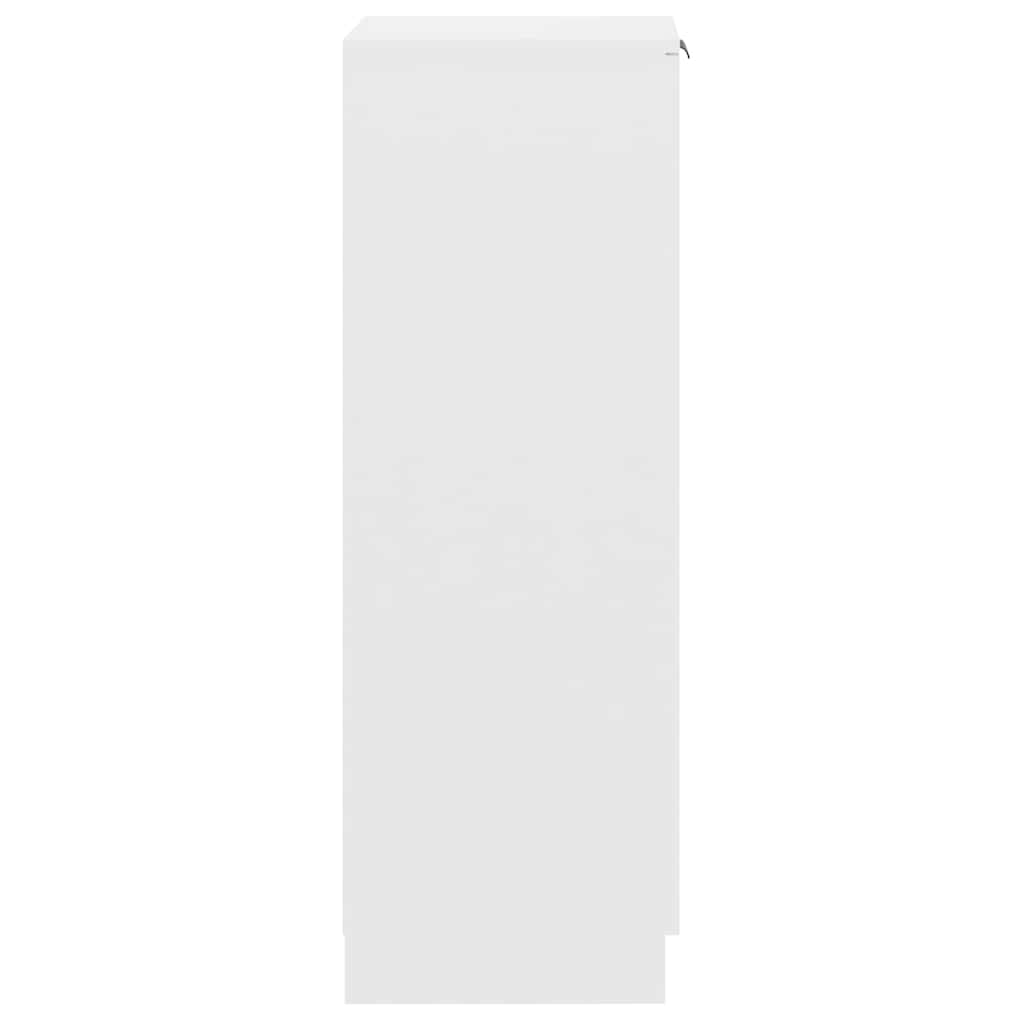 Zapatero de madera contrachapada blanco 30x35x100 cm
