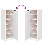 Zapatero de madera contrachapada blanco 30x35x100 cm