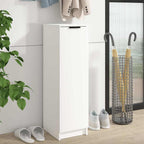 Zapatero de madera contrachapada blanco 30x35x100 cm