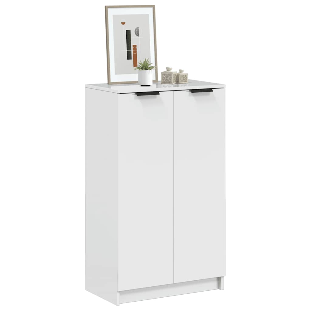 Zapatero de madera contrachapada blanco 30x35x100 cm