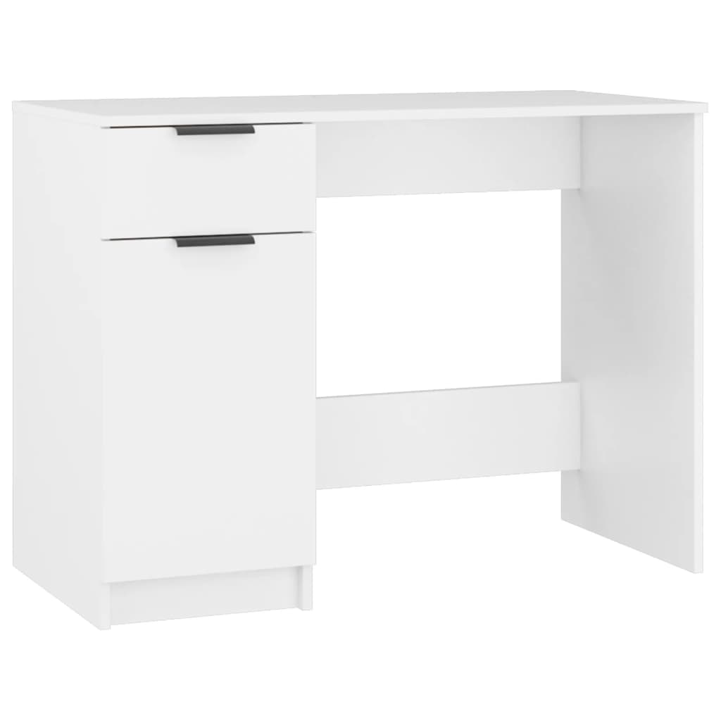 Escritorio de madera contrachapada blanco 100x50x75 cm