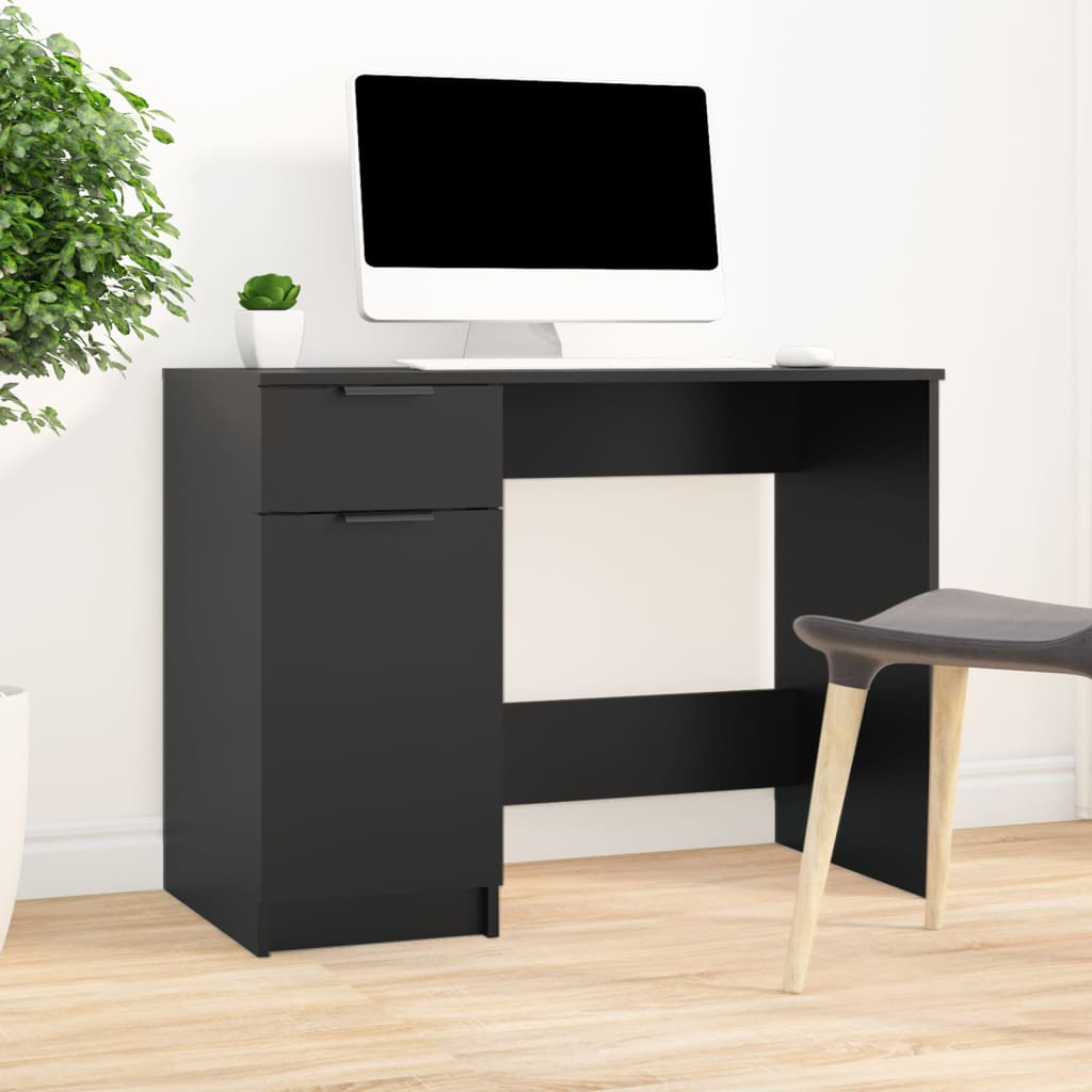 Escritorio de madera contrachapada blanco 100x50x75 cm