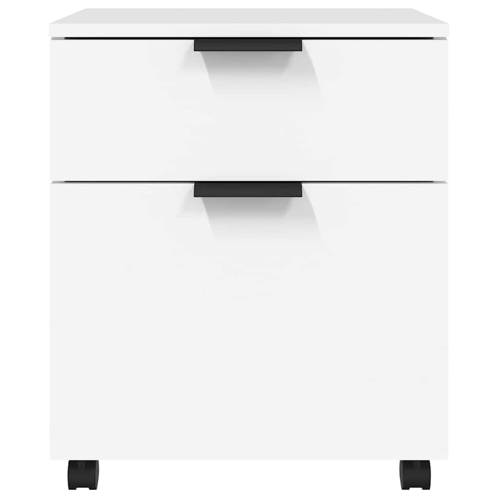 Archivador con ruedas madera contrachapada blanco 45x38x54 cm