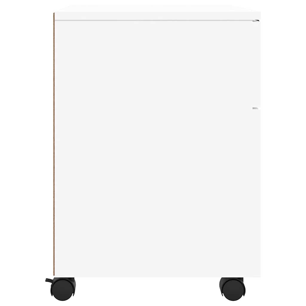 Archivador con ruedas madera contrachapada blanco 45x38x54 cm