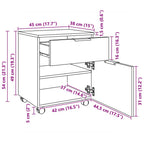 Archivador con ruedas madera contrachapada blanco 45x38x54 cm