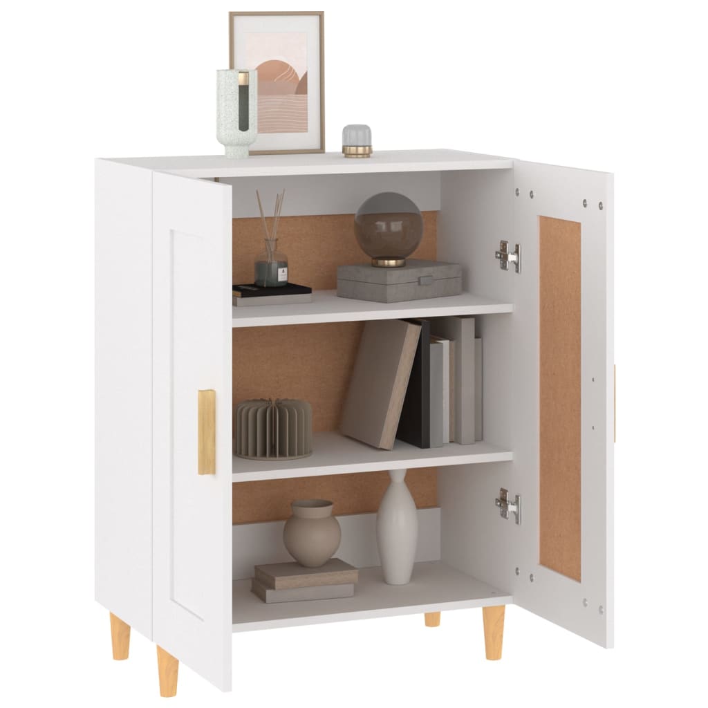 Aparador de madera contrachapada blanco 69,5x34x90 cm