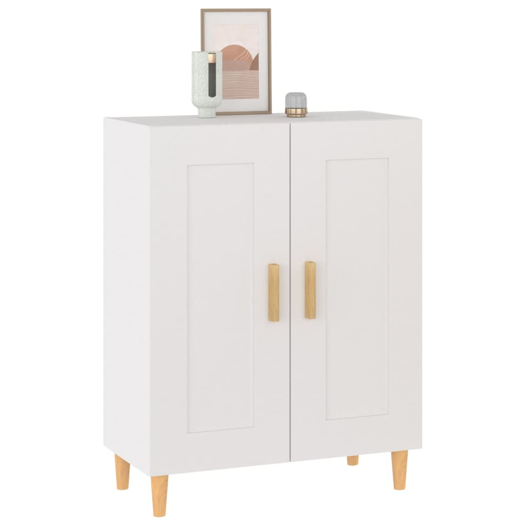 Aparador de madera contrachapada blanco 69,5x34x90 cm