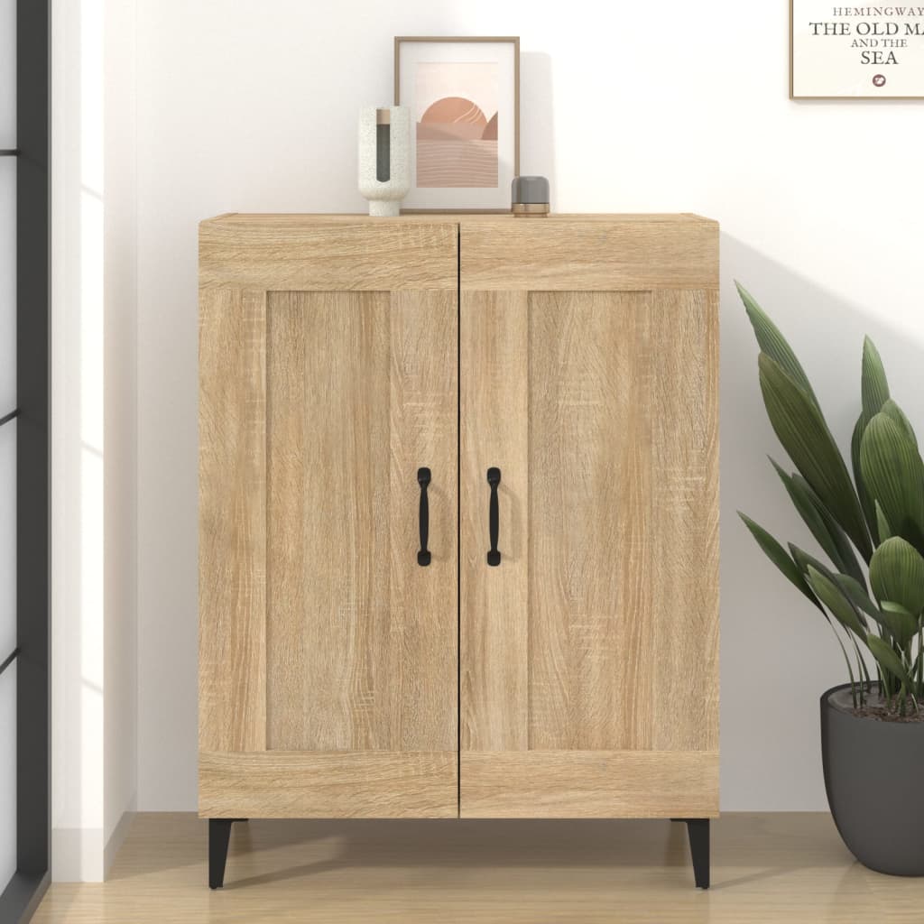 Aparador de madera contrachapada blanco 34,5x34x90 cm