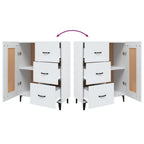 Aparador de madera contrachapada blanco 69,5x34x90 cm