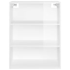 Armario de pared colgante blanco brillante 69,5x32,5x90 cm