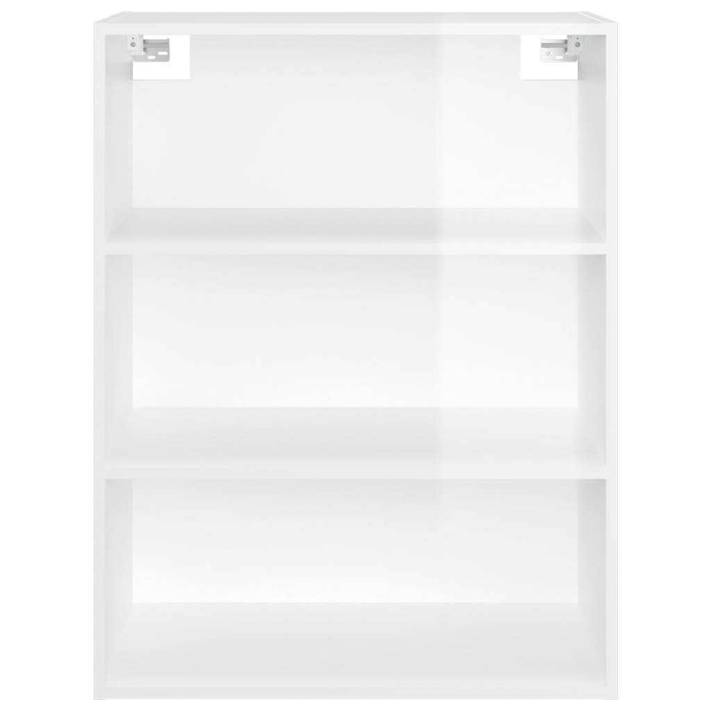 Armario de pared colgante blanco brillante 69,5x32,5x90 cm