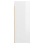 Armario de pared colgante blanco brillante 69,5x32,5x90 cm