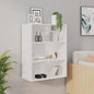 Armario de pared colgante blanco brillante 69,5x32,5x90 cm