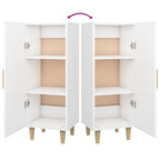 Aparador de madera contrachapada blanco 34,5x34x90 cm