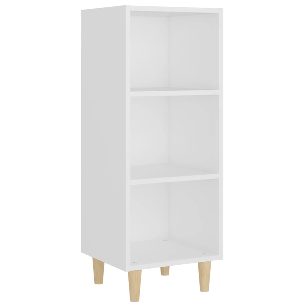 Aparador de madera contrachapada blanco 34,5x32,5x90 cm