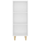 Aparador de madera contrachapada blanco 34,5x32,5x90 cm