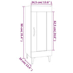 Aparador de madera contrachapada blanco 34,5x34x90 cm
