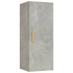 Armario de pared contrachapada gris hormigón 34,5x34x90 cm