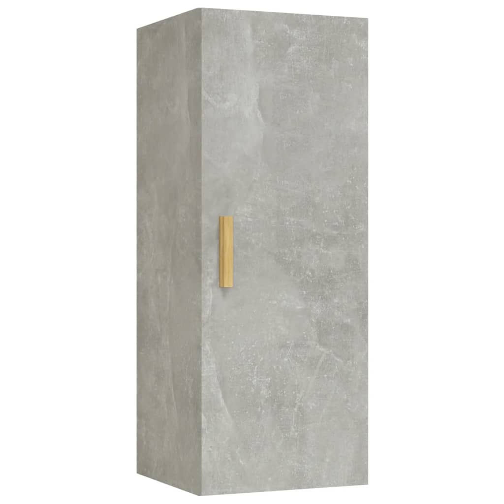 Armario de pared contrachapada gris hormigón 34,5x34x90 cm
