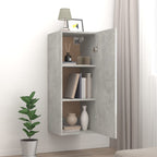 Armario de pared contrachapada gris hormigón 34,5x34x90 cm