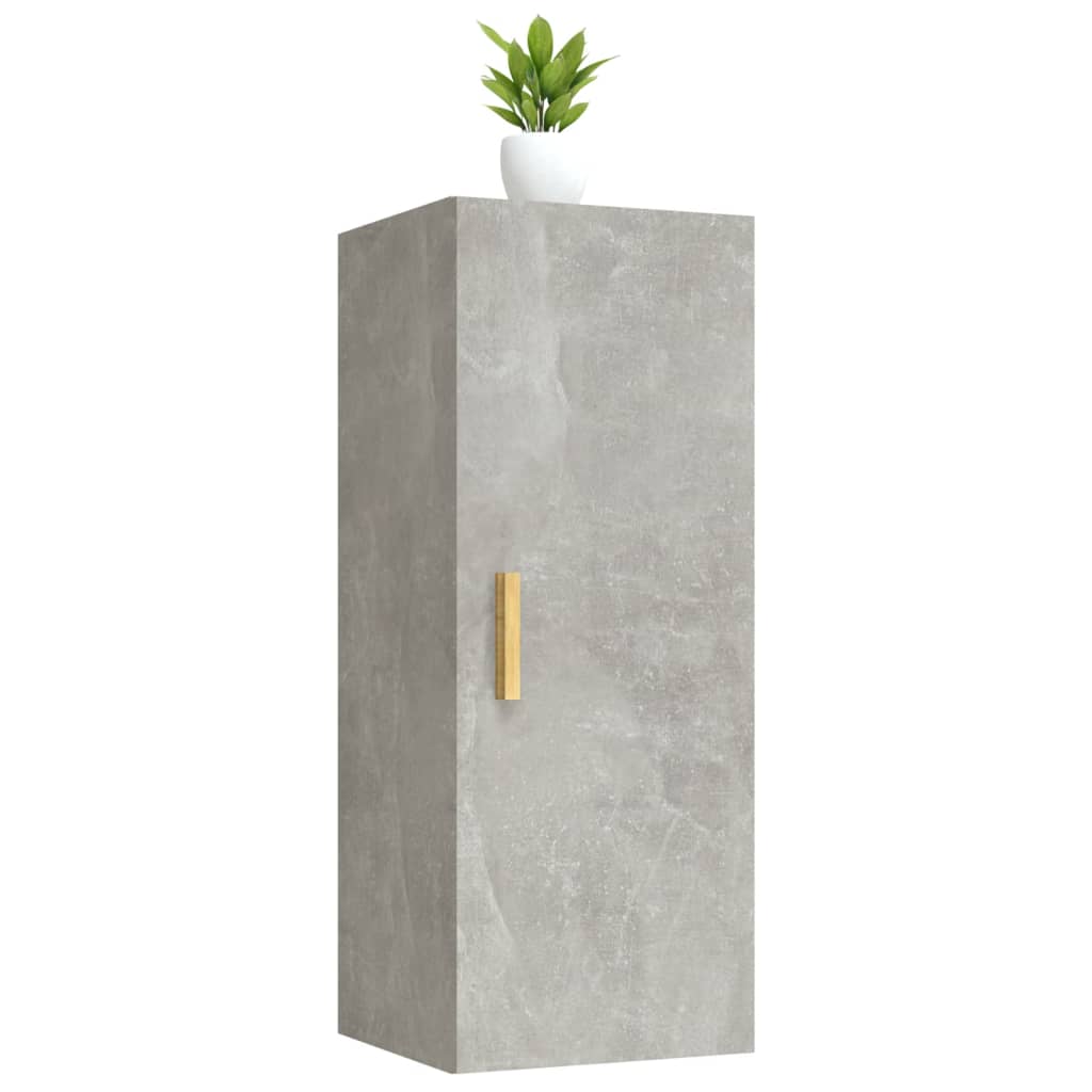 Armario de pared contrachapada gris hormigón 34,5x34x90 cm