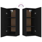 Armario de pared madera de ingeniería negro 34,5x34x90 cm