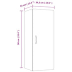 Armario de pared madera de ingeniería negro 34,5x34x90 cm