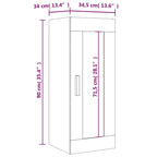 Armario de pared madera de ingeniería blanco 34,5x34x90 cm