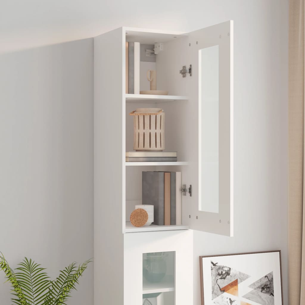 Armario de pared madera de ingeniería blanco 34,5x34x90 cm