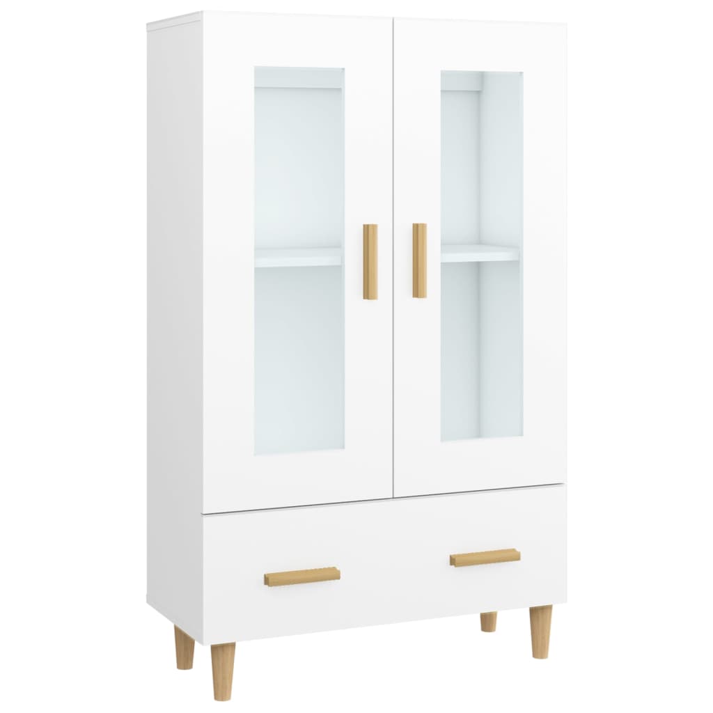 Aparador de madera contrachapada blanco 70x31x115 cm