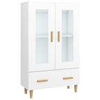 Aparador de madera contrachapada blanco 70x31x115 cm