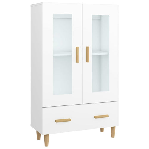 Aparador de contraplacado branco 70x31x115 cm