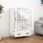 Aparador de madera contrachapada blanco 70x31x115 cm