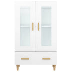Aparador de madera contrachapada blanco 70x31x115 cm