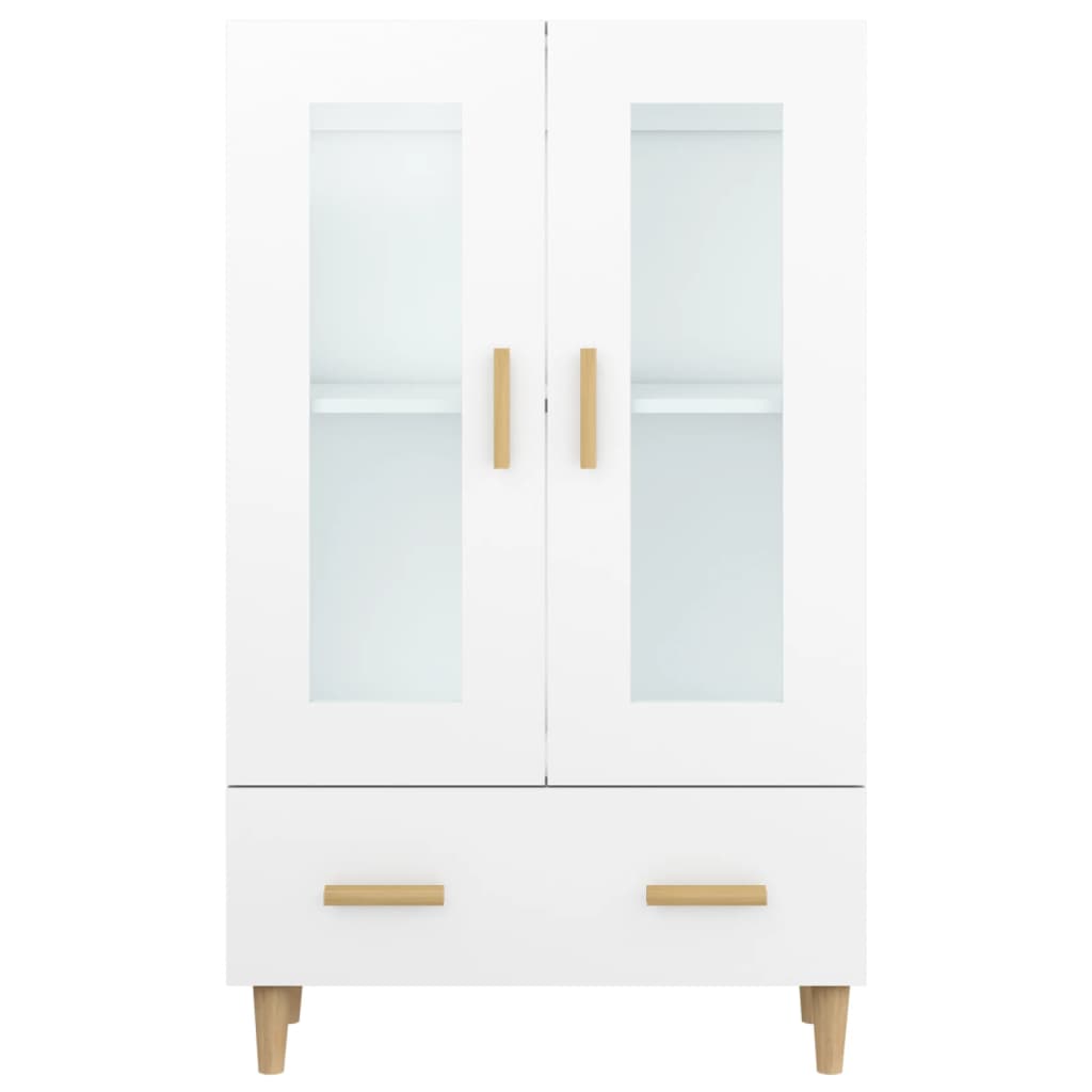 Aparador de madera contrachapada blanco 70x31x115 cm