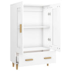Aparador de madera contrachapada blanco 70x31x115 cm