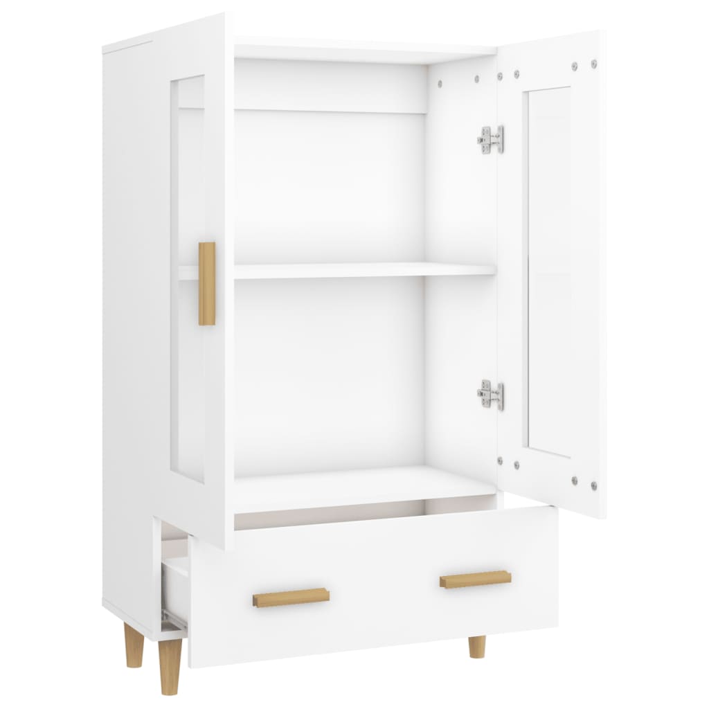 Aparador de madera contrachapada blanco 70x31x115 cm