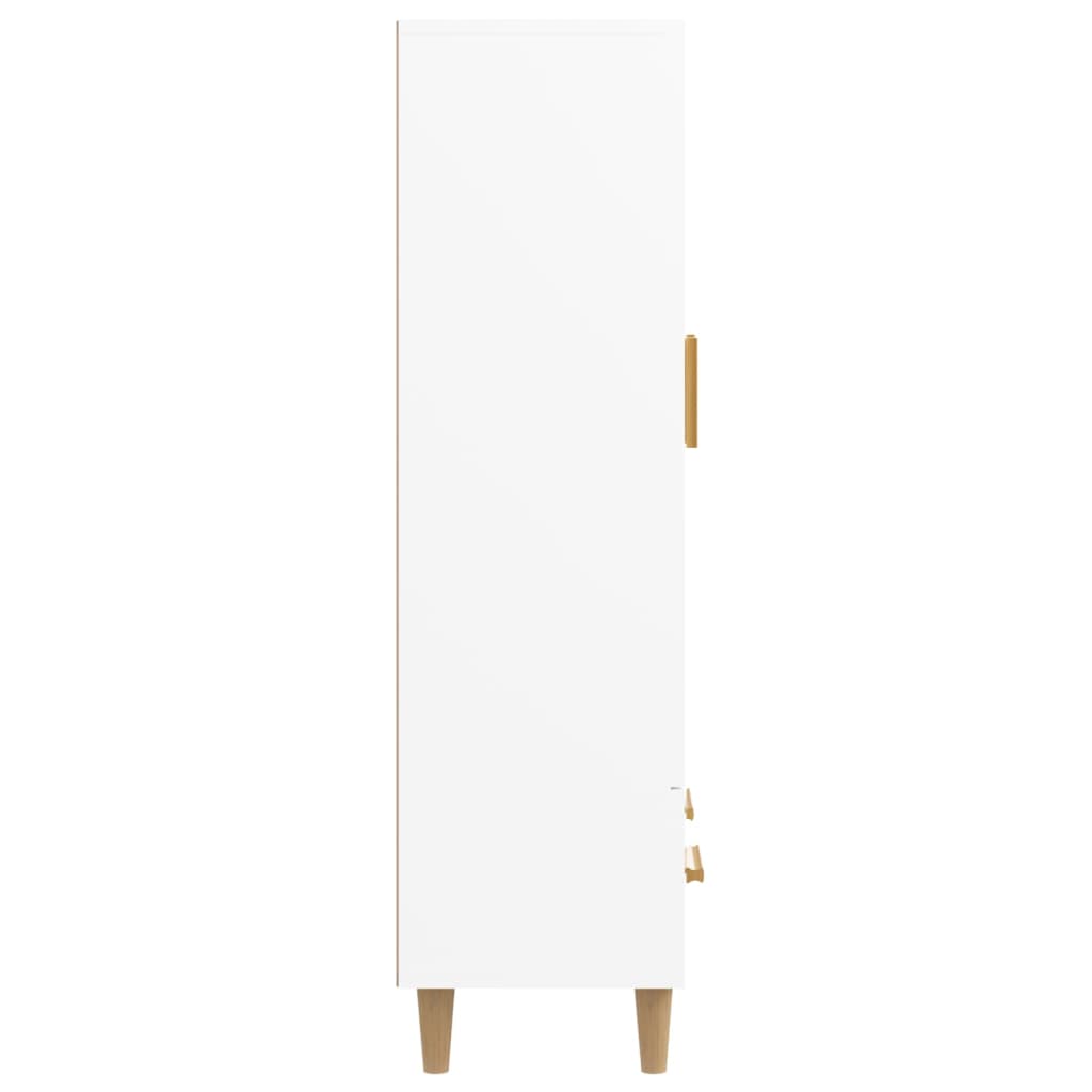 Aparador de madera contrachapada blanco 70x31x115 cm