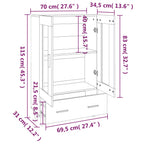 Aparador madera contrachapada color roble Sonoma 70x31x115 cm