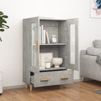 Aparador de madera contrachapada gris hormigón 70x31x115 cm