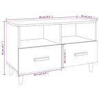 Mueble de TV madera contrachapada blanco brillo 80x36x50 cm