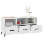 Mueble de TV madera contrachapada blanco 102x35x50 cm