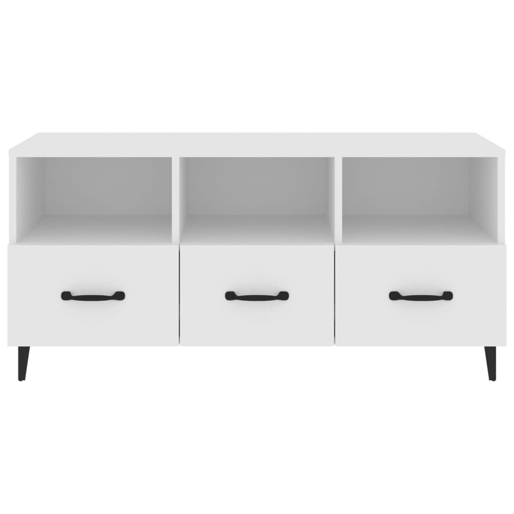 Mueble de TV madera contrachapada blanco 102x35x50 cm
