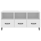 Mueble de TV madera contrachapada blanco 102x35x50 cm