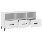 Mueble de TV madera contrachapada blanco 102x35x50 cm